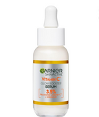 Sérum visage Garnier Skin Active Vitamine C pour l’éclat et la réduction des taches, flacon avec pipette, visible sur l’image.