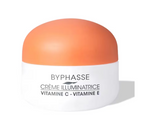 Crème visage Byphasse à la vitamine C pour un teint lumineux, texture crème éclaircissante pour la peau.