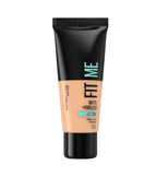 Fond de teint matifiant Maybelline Fit Me! sans pores, 11 teintes visibles, texture fluide et finition naturelle.