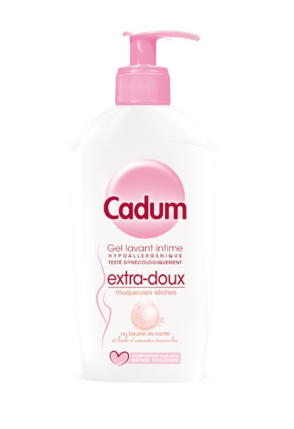 Gel lavant intime Cadum de BAZARS COSMETIQUES pour une hygiène intime quotidienne, texture douce et apaisante.