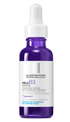 Sérum visage La Roche-Posay Mela B3 de BAZARS COSMETIQUES, soin anti-taches à la vitamine B3, flacon avec pipette.